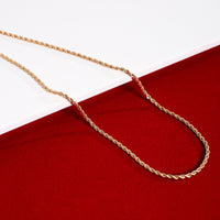 2mm Rope Long Necklace - 18k Gold Filled