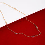 CZ Chain Long Necklace - 18k Gold Filled