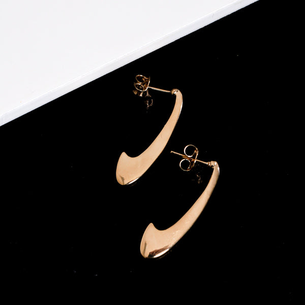 Glossy Line Earrings - 18k Gold Filled