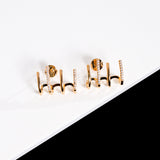 CZ 4 Lines Desire Earrings - 18k Gold Filled