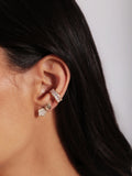 Cubic Zirconia Four Leaf Clover Stud Earrings - 18k Gold Filled