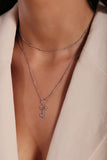 Heart Key Necklace - White Rhodium Filled