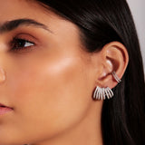 Ear hook Elegance Earrings - White Rhodium Filled